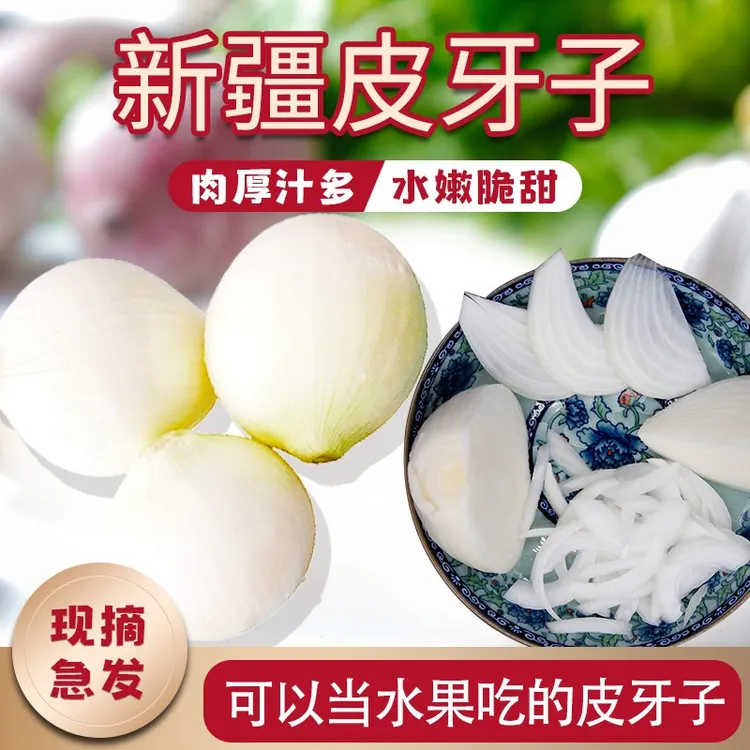 新疆特产美食白皮牙子洋葱芽子新鲜1500g小水果蔬菜甜味生吃盒装