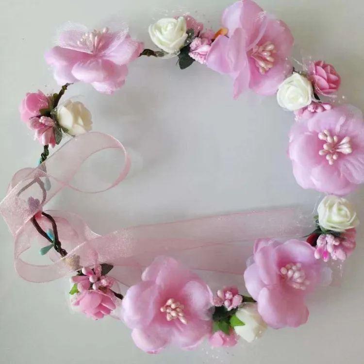 仿真布艺花环新娘头饰发饰帽子装饰花环