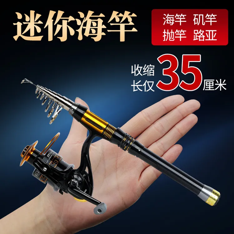 狼王乐钓鱼竿迷你小海竿超短海杆小抛竿甩竿特价便携收缩路亚单根