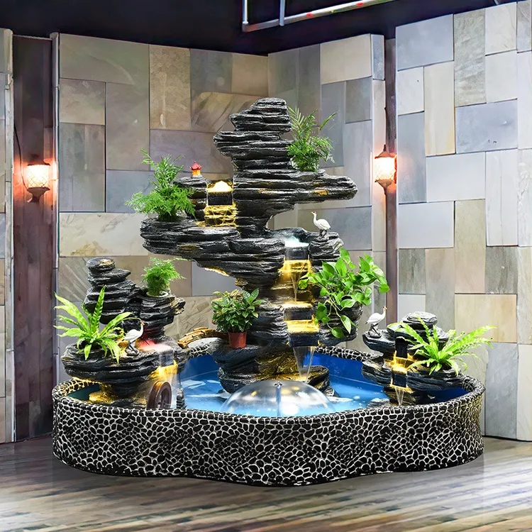 户外假山流水喷泉花园庭院别墅山水景观摆件阳台会所加湿水景鱼池