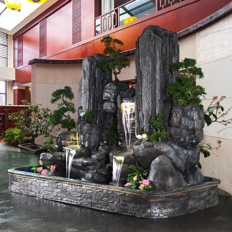大型假山流水喷泉户外别墅庭院花园假山室内大厅落地摆件景观造景