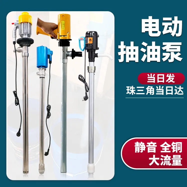 电动机油抽油泵手提式油抽220V不锈钢油桶泵汽油防爆油抽子抽酒