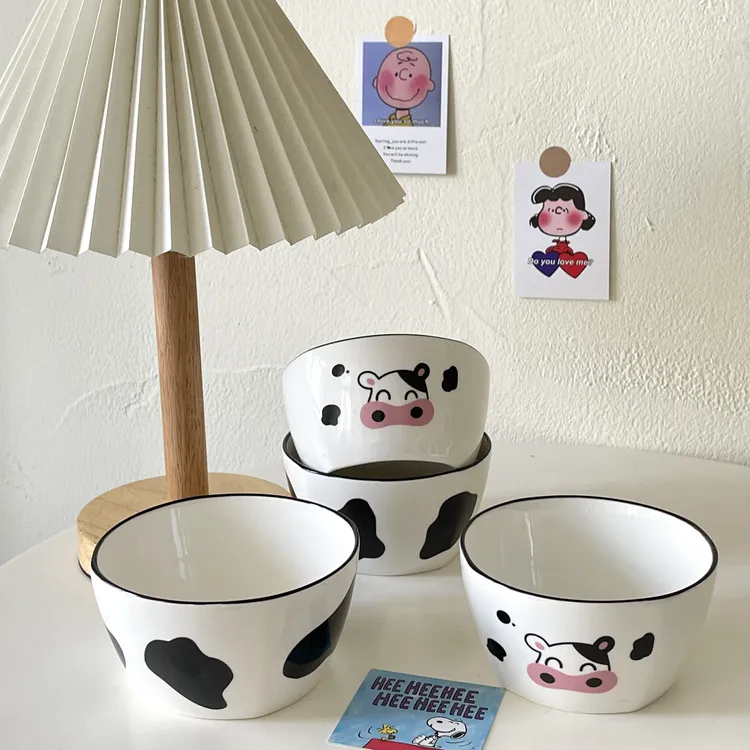 【粉丝专享】奶牛考拉笑脸#方碗