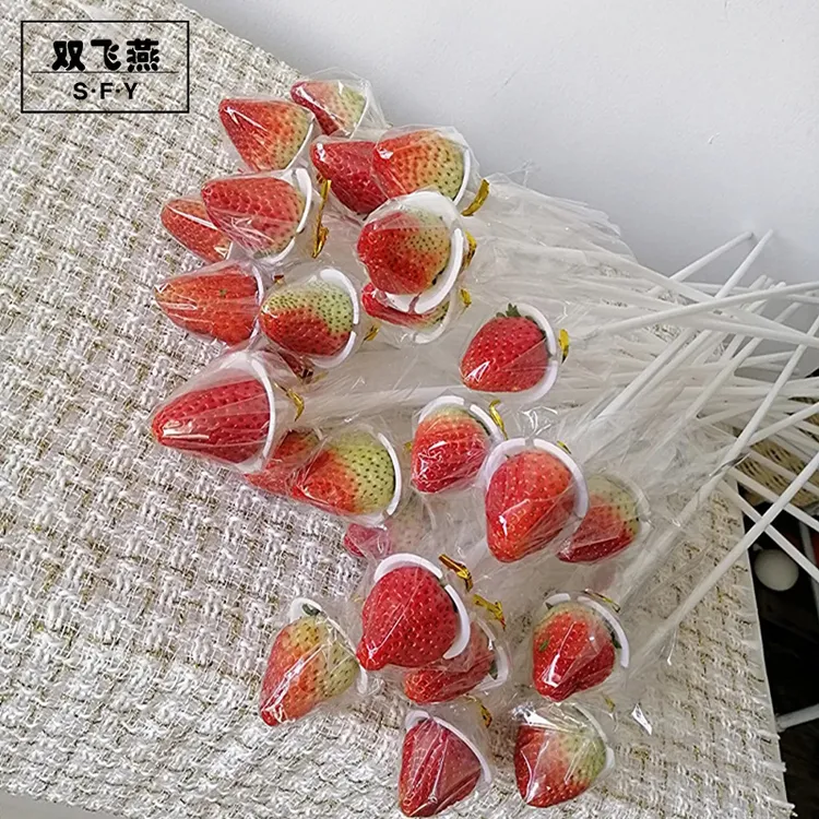 竹签卡通花束烧烤用制针用具花艺纳米竹签固定草莓花束气球托杆