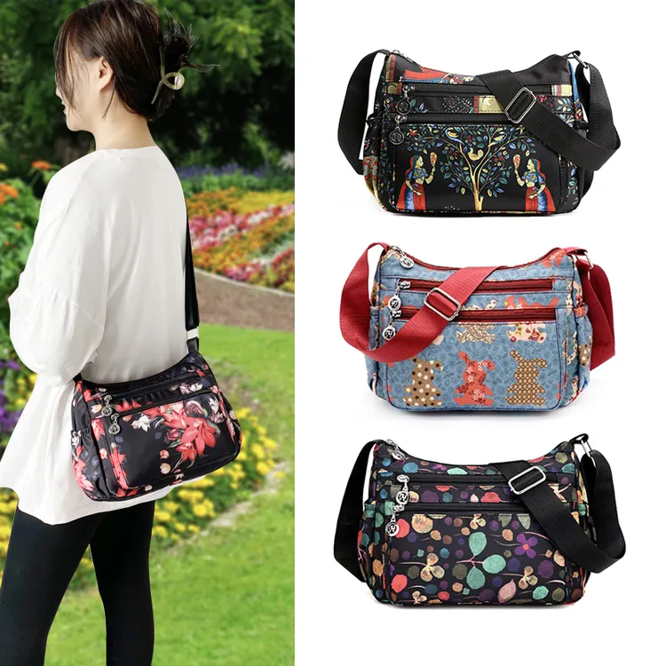 （6908）新款包包女百搭单肩包休闲大容量妈妈包牛津布多层斜挎包