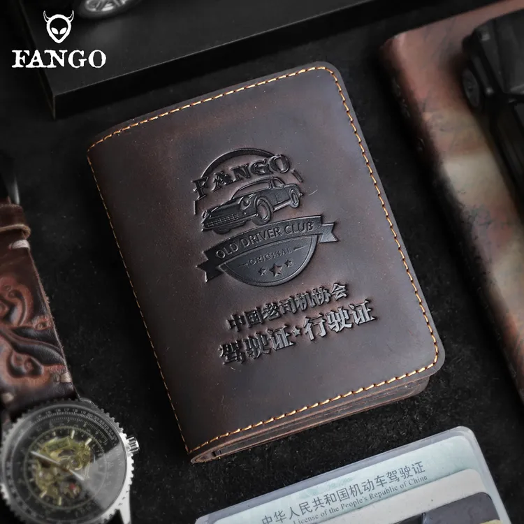 梵果真皮男士驾驶证行驶证皮套二证合一证件包卡包手工牛皮驾照套