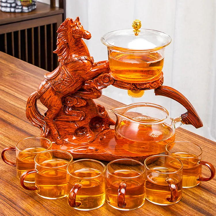 高档防烫全自动茶具套装透明玻璃磁吸出水功夫泡茶壶家用泡茶神器