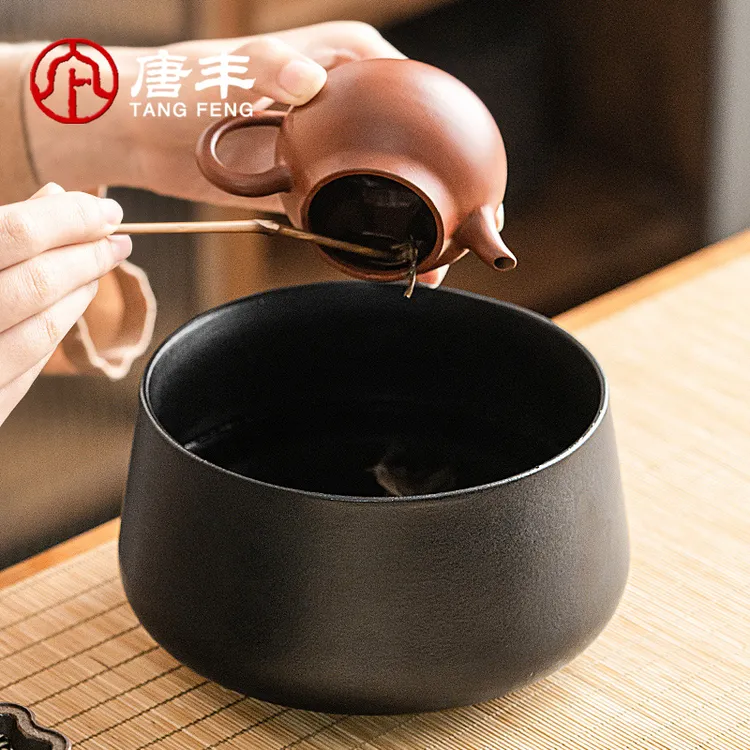 唐丰粗陶茶洗缸家用新中式茶洗器皿茶渣洗杯简约茶渣缸茶洗水盂