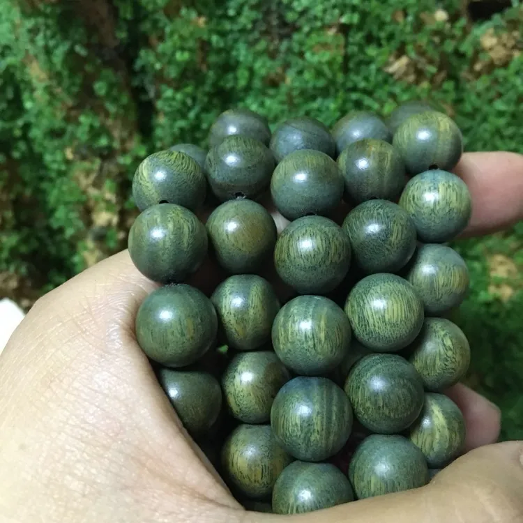 天然檀香念珠正宗绿檀手串15/18/20老料文玩男款6/8/108颗佛珠女