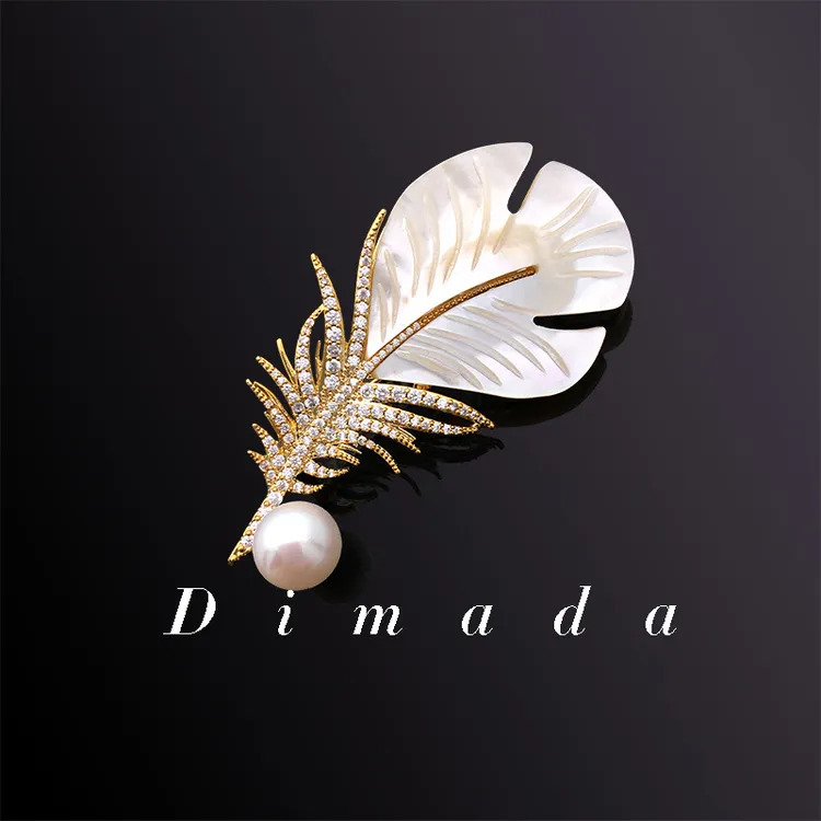 D.M.D/迪曼达 合金胸针 d181羽毛胸针胸花别针女高档大衣配饰百搭