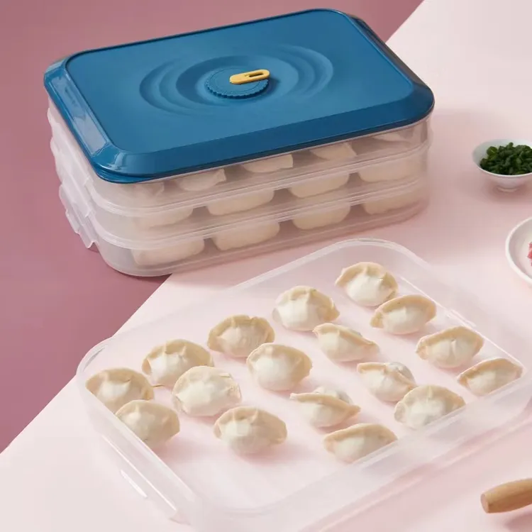 冻饺子混沌收纳盒三层一盖饺子盒家用冰箱冷冻盒分层速冻盒防霉