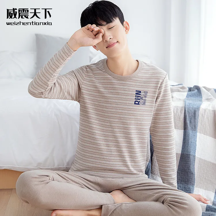 青少年秋衣秋裤套装男中大童初中高中生棉学生保暖内衣打底棉毛衫