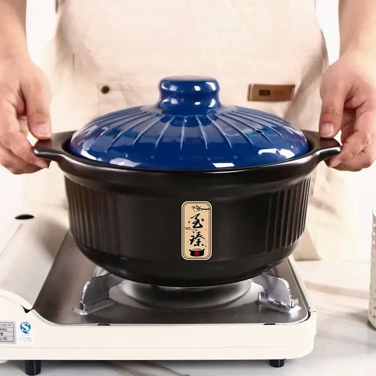 康舒千叶砂锅明火耐高温炖锅煮粥煲汤陶瓷煲炖煲汤煲浮雕炖盅沙锅