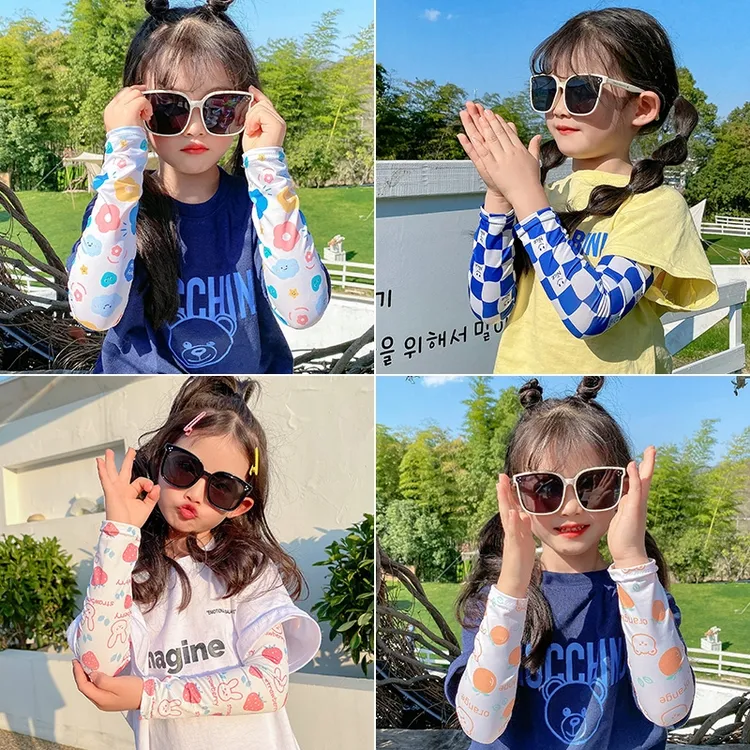 儿童3-10岁 防晒冰袖宝宝夏季小学生袖套护袖薄款透气冰丝袖套