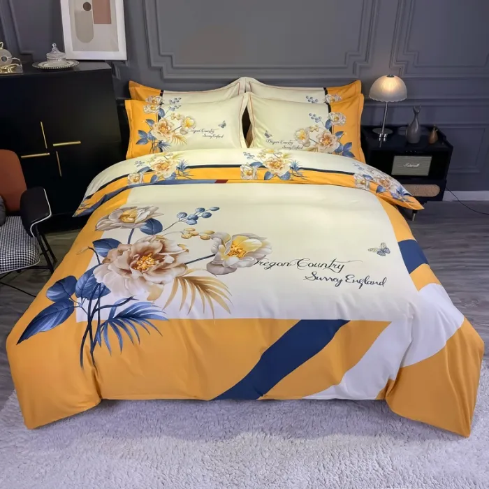 慕诗蕾  清库存加厚纯棉斜纹磨毛国风亲肤花卉四件套 衣香丽影