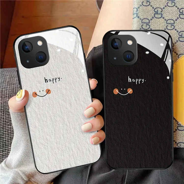 苹果/华为/OPPO/vivo/小米微笑玻璃网红个性款创意玻璃手机壳防摔