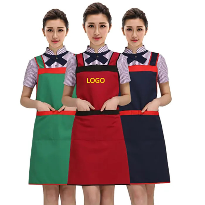 家用服务员奶茶店防水工作印字定做咖啡饭店厨房家居罩衣定制logo
