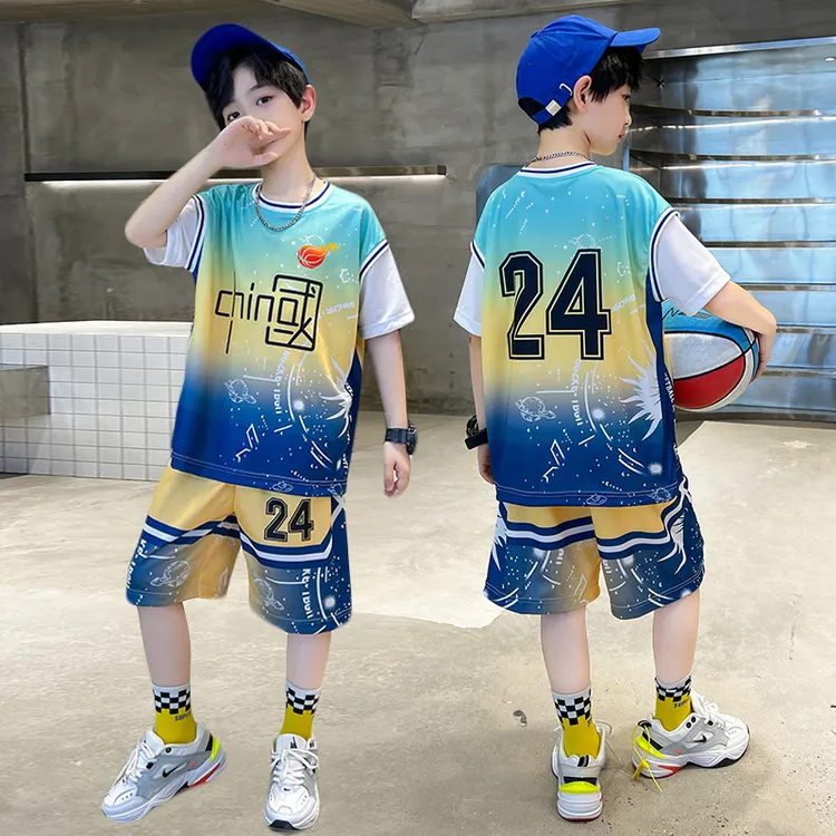 120-180 夏季短袖套装新款24号篮球服运动装速干衣洋气夏装两件套