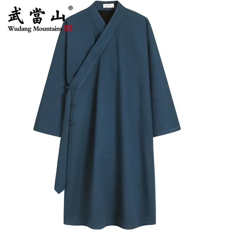 武當山服饰秋冬款加绒加厚中国风汉服斜襟太极服长袍传统宽松外套