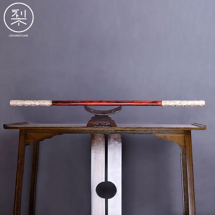 梨香院祥云金箍棒摆件印度小叶紫檀木纯铜工艺品家用客厅玄关书房