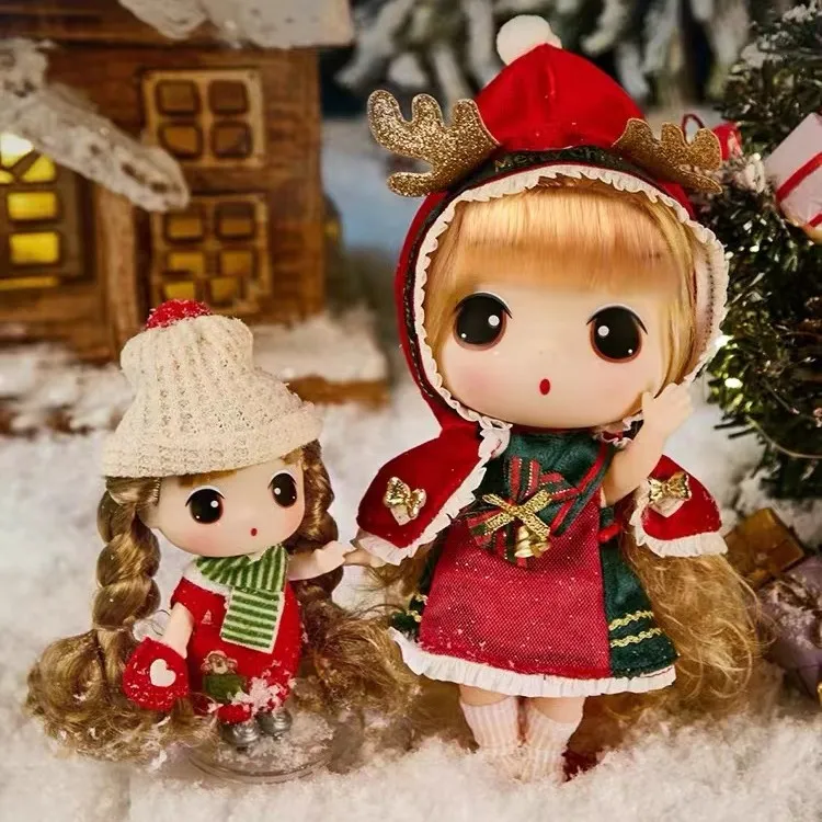 ddung/冬己新款圣诞娃娃 节日摆件可爱迷糊玩偶礼盒女生礼物