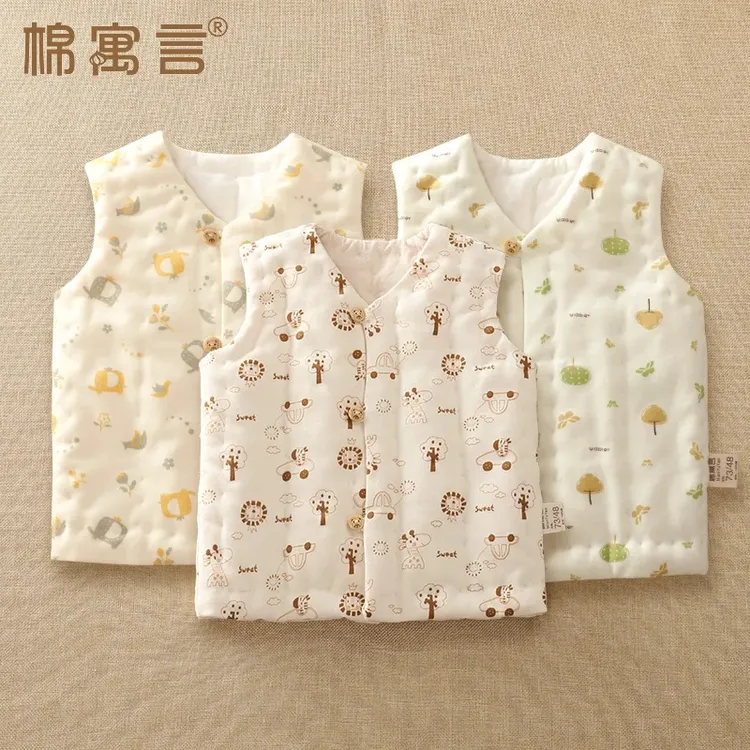 纯棉花婴儿手工马甲儿童坎肩男童女童外穿新生儿宝宝春秋冬季背心
