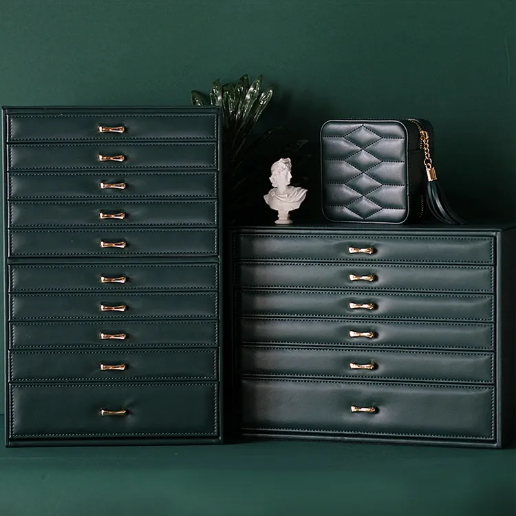 首饰盒/箱 新款高档大容量首饰盒多层抽屉式珠宝收纳盒手饰品轻奢