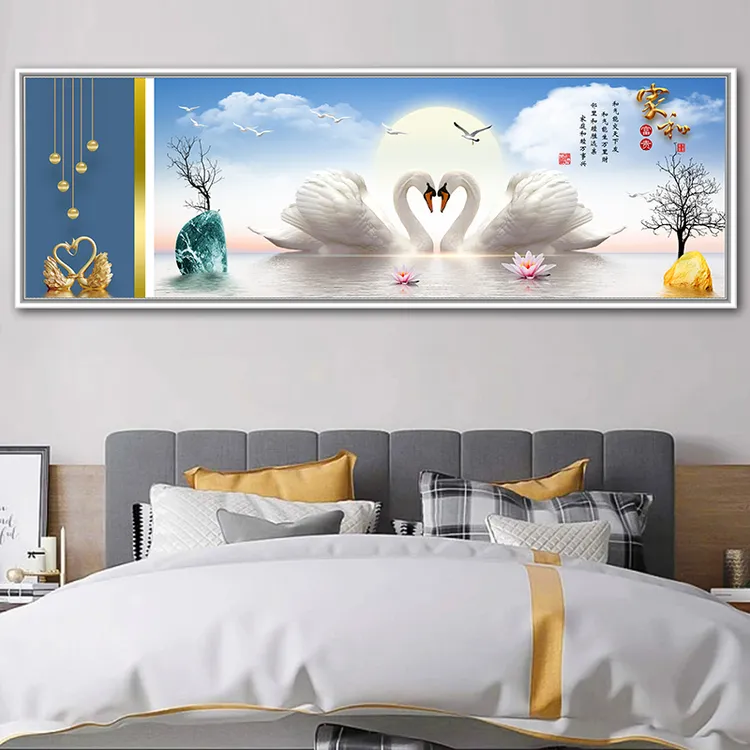 卧室床头自粘贴画房间背景壁画现代简约主卧装饰画北欧酒店宾馆画
