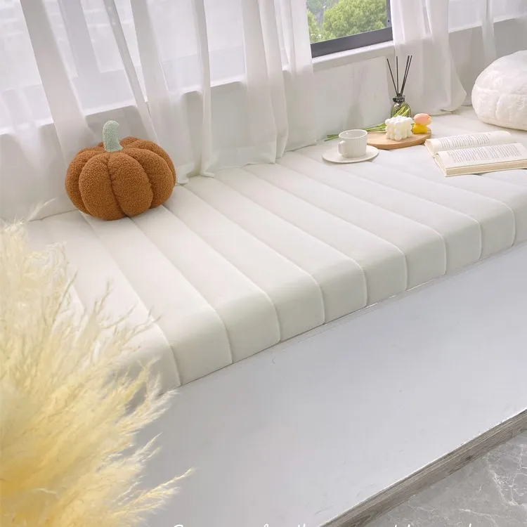 逸品澜香裁剪主卧短绒条纹简约卧室阳台垫定制可拆洗飘窗垫窗台垫