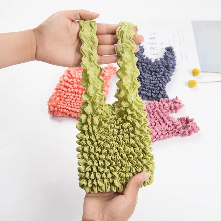 【金铂喜】 伸缩收纳包可折叠购物包褶皱包泡泡包ins手工创意复古