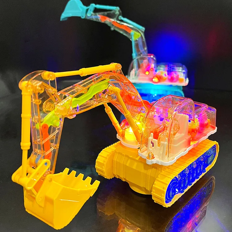 儿童电动万向行驶齿轮自动挖掘机玩具车工程车女男孩1-3-5岁2宝宝