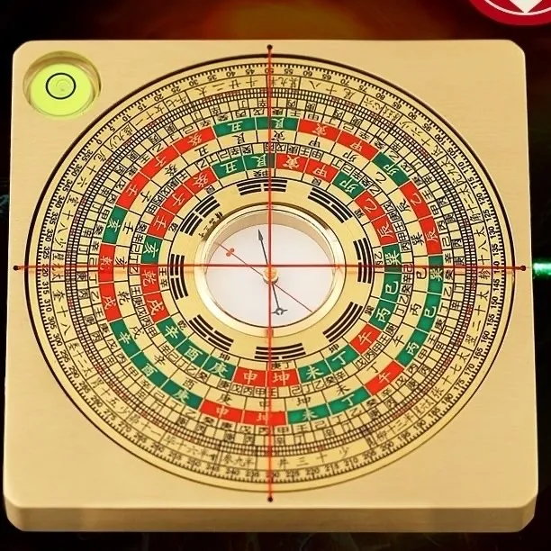 纯铜三寸激光罗盘十字绿光高精度专业随身携带指南针定位综合盘