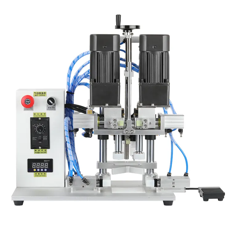 WT-90XG气动搓盖机鸭嘴瓶旋盖机玻璃马口罐头瓶塑料瓶自动拧盖机