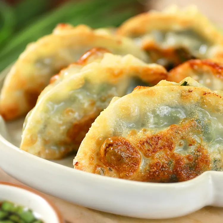 花尾渡啖啖肉汁大韭菜煎饺蒸饺玉米饺子美味肉馅茶楼味道