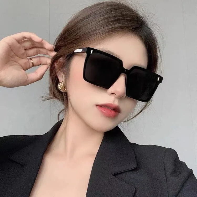 墨镜街拍大框素颜太阳眼镜男女同款连体片太阳镜方形韩版防紫外线