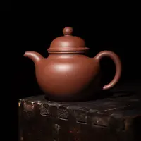 【亘古】《掇球》全手工制 四号井底槽青 260CC 手工紫砂壶