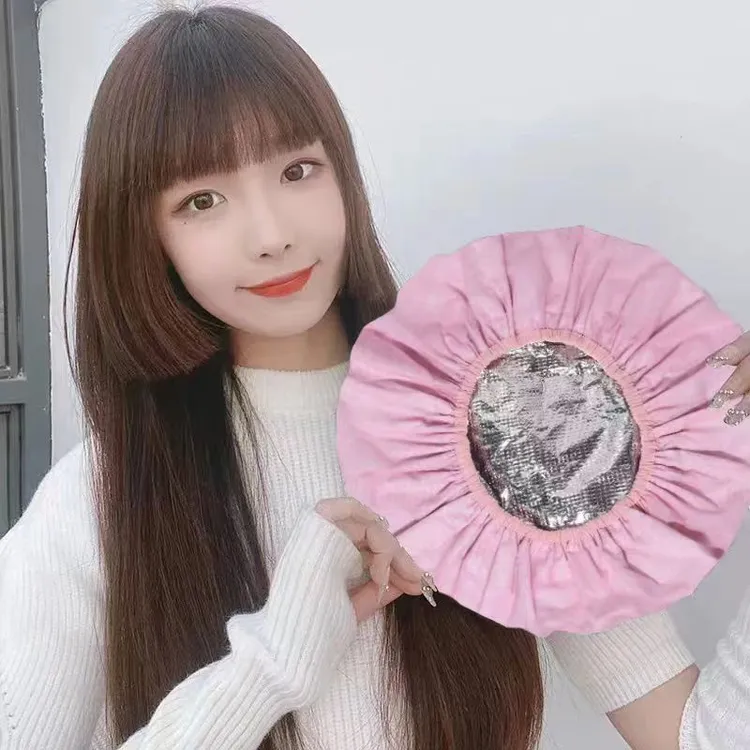 不插电恒温焗油锡纸帽护理头发染发家用蒸汽发热倒膜双层防水浴帽