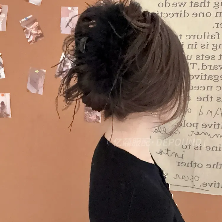 德芬妲羽毛鲨鱼发夹女抓夹日韩头饰法式复古超仙网红发卡气质