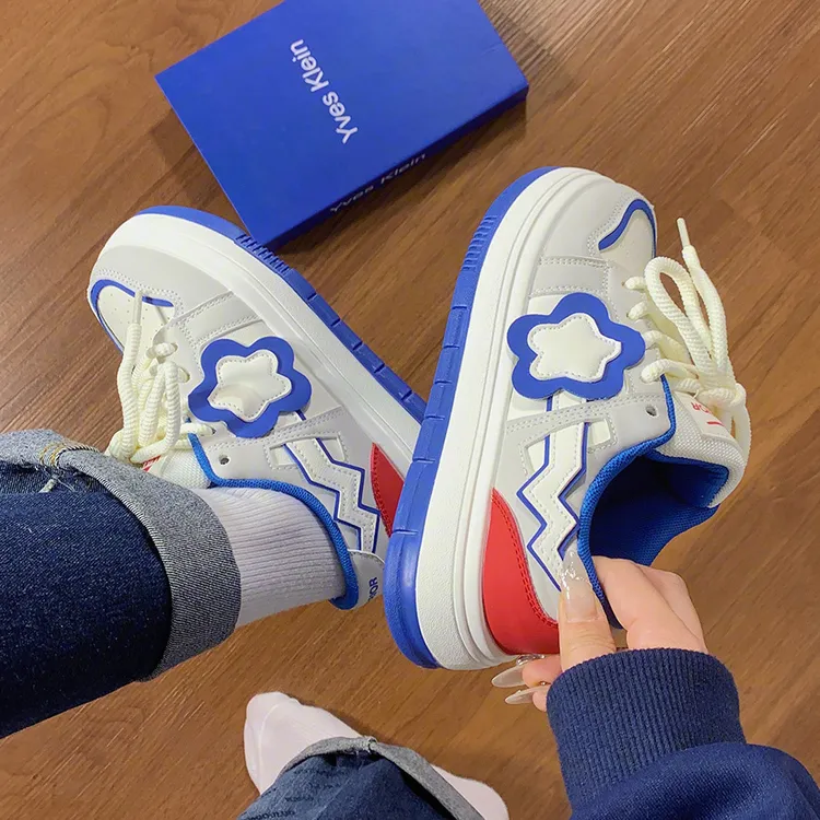 回力白蓝红小白鞋女2025新款百搭爆款轻便板鞋甜妹厚底鞋子ins潮