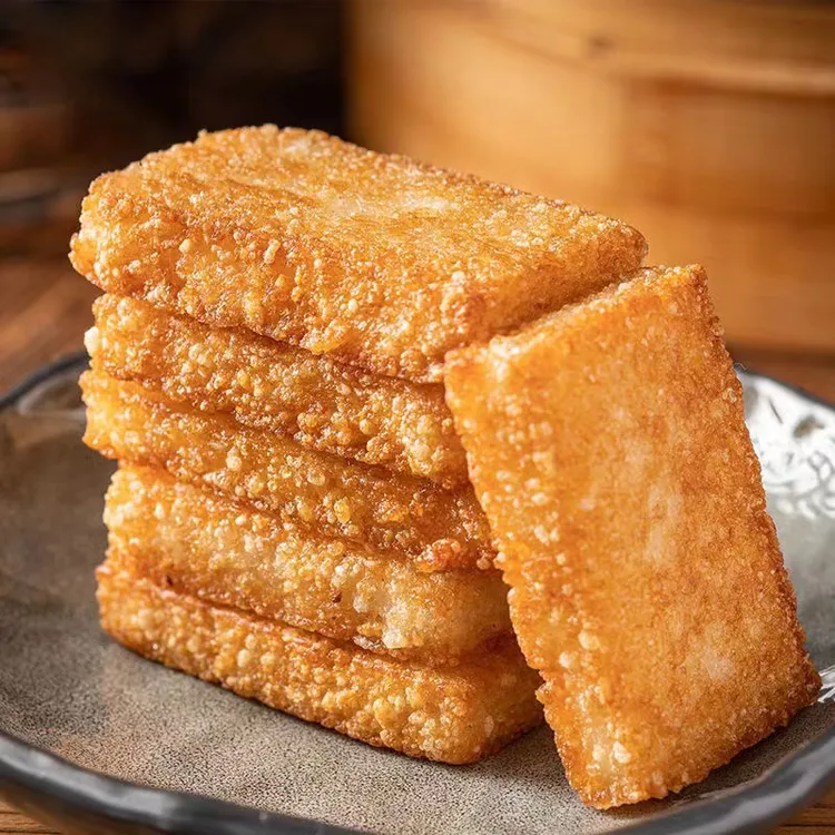 安徽大别山糯米粢饭糕咸味油炸油煎半成品上海糍糕早餐老式糍粑