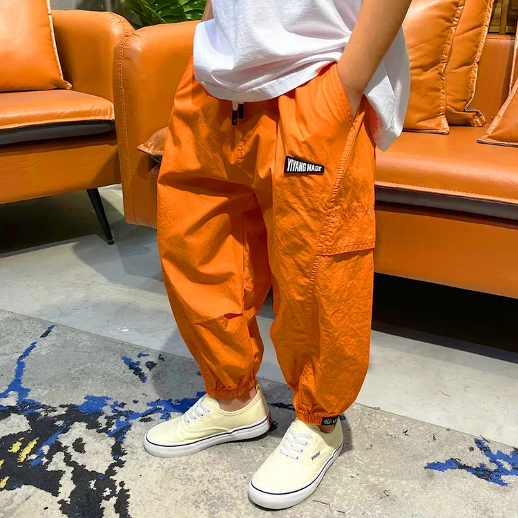 夏季2024薄款休闲裤儿童男童运动裤女童工装裤韩版宽松裤子中大童