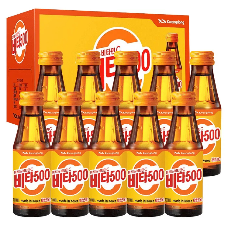 韩国原装进口kwangdong维他500VC苹果味维C饮料健康酸甜100ml*10