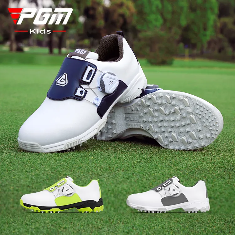 PGM 新品 高尔夫男童球鞋青少年旋转鞋带防侧滑专利儿童防水鞋子