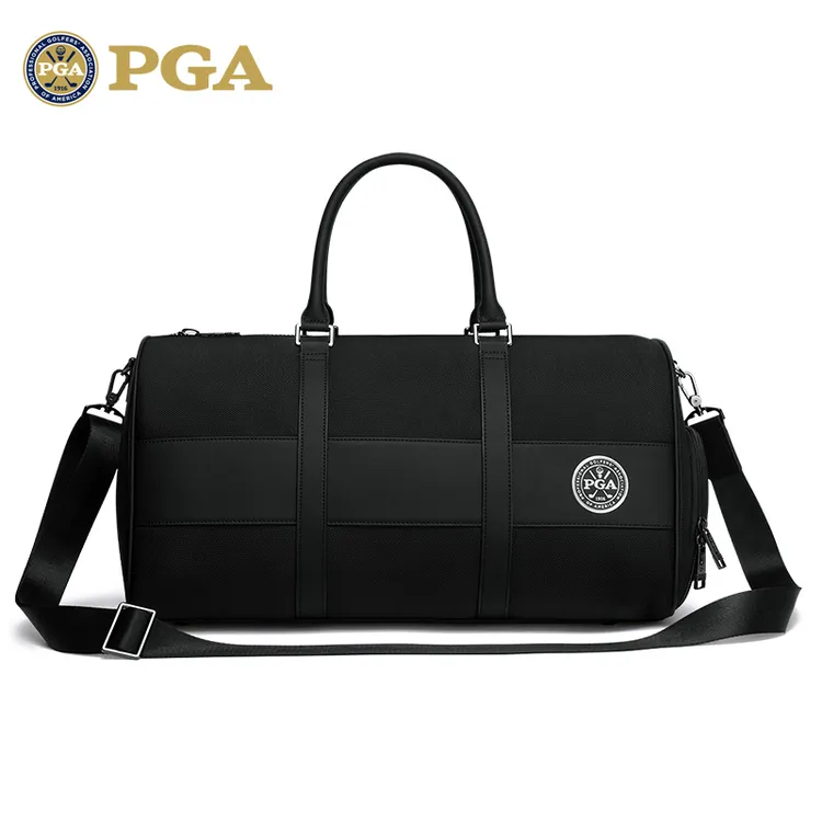 美国PGA 高尔夫衣物收纳包男士 独立放鞋 超轻便携 超纤皮尼龙布