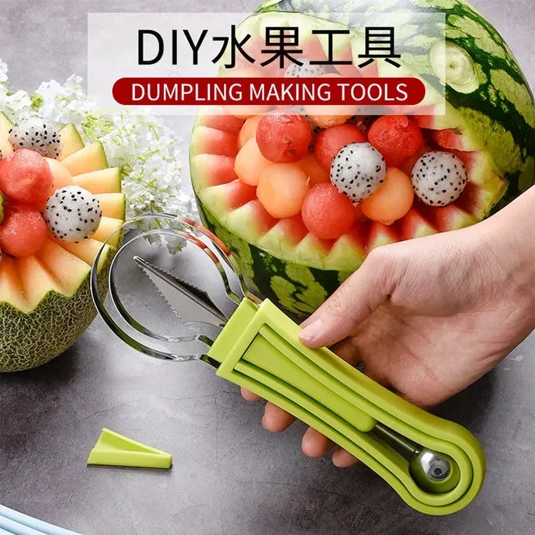 西邮哥【新疆包邮】三合一水果挖球器创意取瓤开西瓜挖球勺水果雕刀