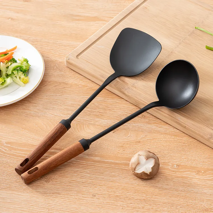 onlycook黑色铸铁锅铲家用木柄日式铁铲铁锅专用锅勺铲勺炒菜铲子