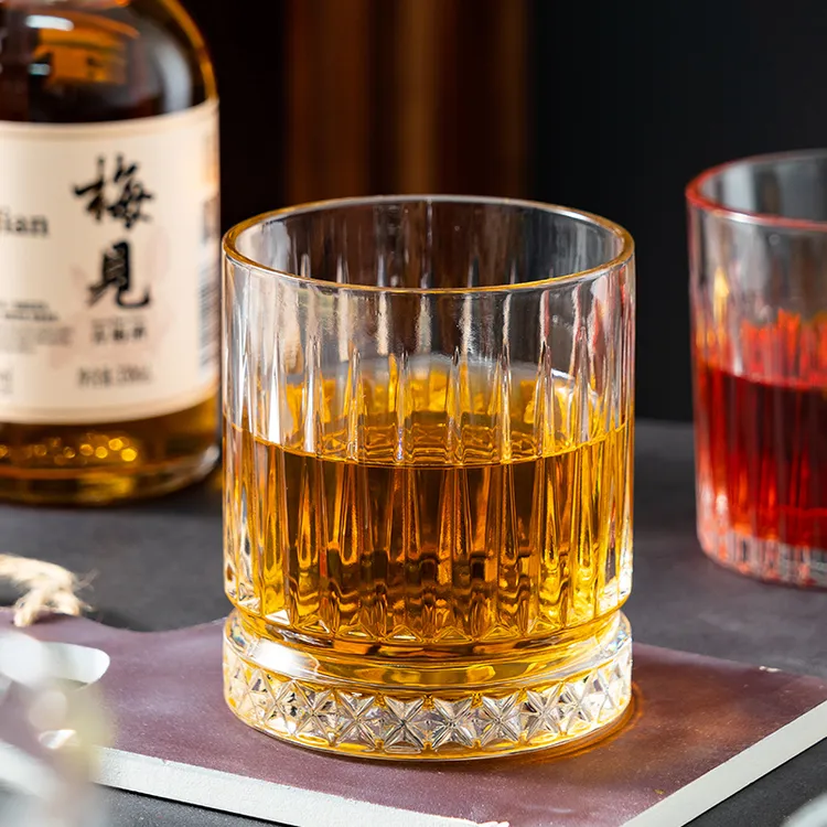 onlycook家用玻璃酒杯威士忌洋酒杯大口径圆口高脚杯子鸡尾酒杯