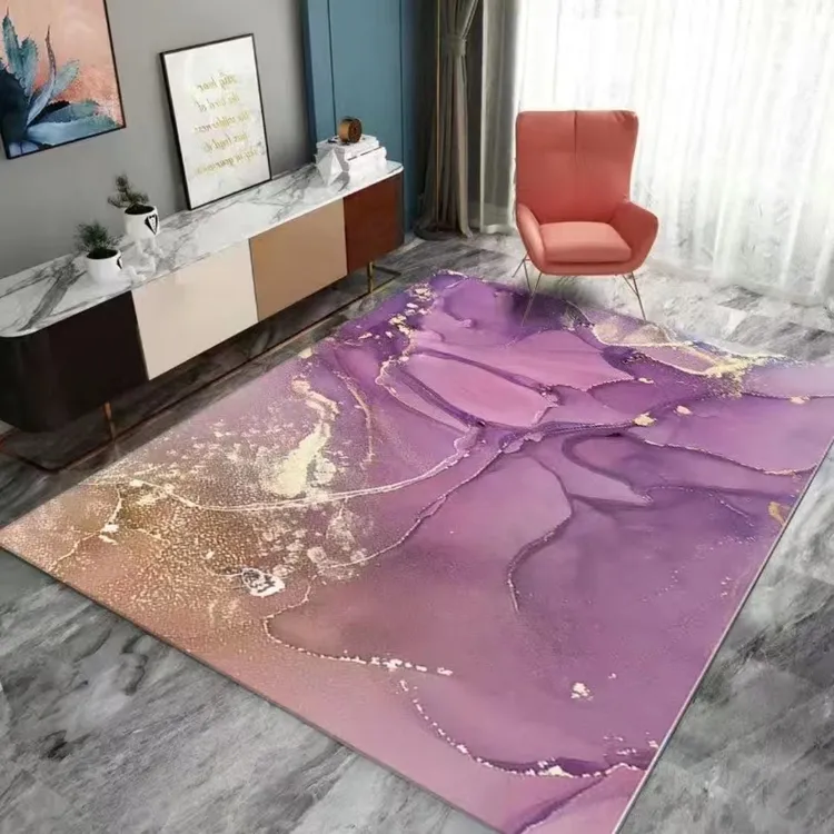 现代轻奢客厅茶几垫地毯家用书房卧室地毯床边毯防滑水晶绒简约
