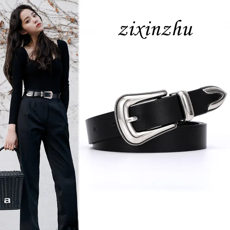 女士皮带新款2025爆款真皮夏季配牛仔裤时尚百搭细款腰带复古黑色