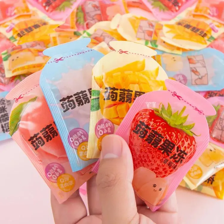 网红蒟蒻果冻零脂肪草莓芒果白桃乳酸菌味果汁儿童零食多味散装袋